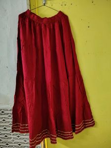 Red Maxi Skirt For Navratri Festival