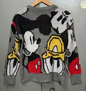Vintage Mickey &amp; Donald Graphic Knit Sweater