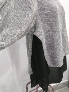 Grey &amp; Black Combination Layered Top