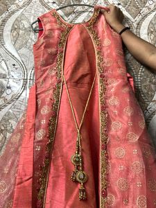 Beautiful Peach Party Wear Gawn