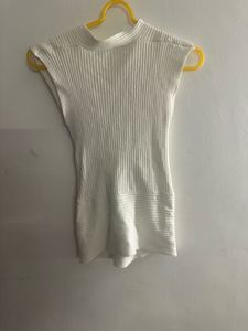 White Ribbed Top