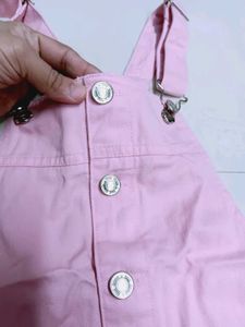 max Pink Denim Button-Down Dress