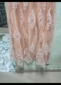 Peach Embroidered Anarkali