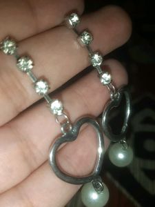 Heart Pearl Drop Earrings