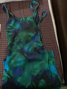 Green &amp; Blue Sleeveless Jumpsuit