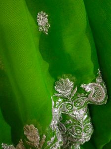 Pink &amp; Green Embellished Lehenga Set