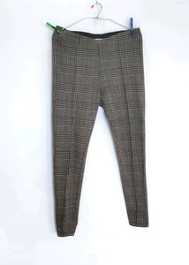 High Waisted Skinny Checked Jeggings