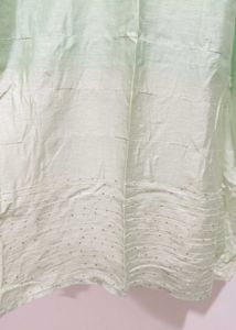 Light Green Hand Embroidered Kurti With Palazzo