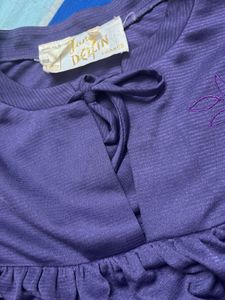 Vintage Maxi Dress With A Mixed Shade Of Purple