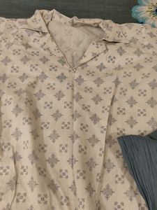 Floral Embroidered Cotton Suit