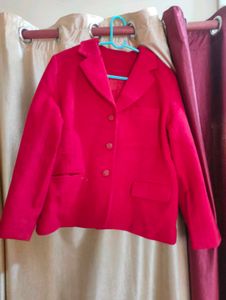 Red Colour Winter Blazer Jacket