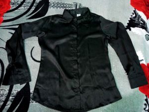 SSS black satin shirt