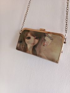 Cute Doll 3D Clutch With Chain