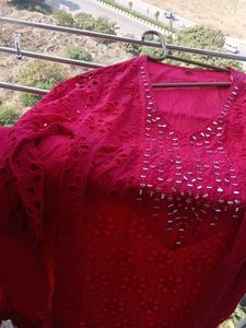 Pink Embroidered Kurta Set