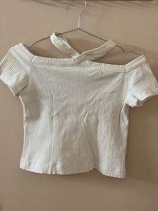 Elegant Off-Shoulder Ribbed Knit Top