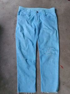 Distressed Light Blue Jeans