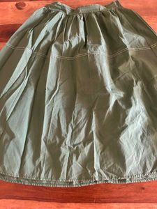 Bottle Green Cotton Skirt