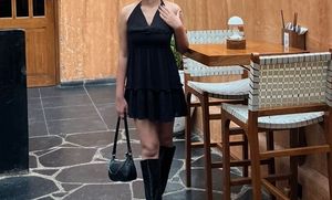 Chic Black Halter Mini Dress