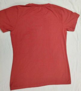Coral &#39;Future&#39; Graphic and Blue Striped tee