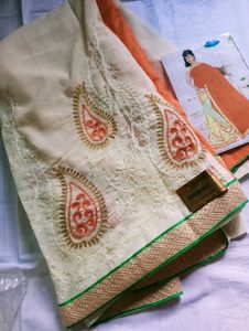 Gorgeous Embroidered Silk Saree