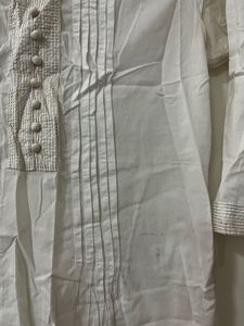 Elegant White Cotton Kurta