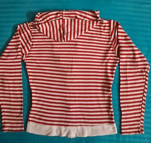 Girls Hooded Full Sleeves Tshirt