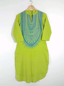 Global Desi Green with Blue Prints  Kurtis(Women&#39;s)
