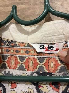 Elegant White &amp; Orange Kurta