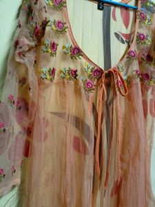 Long Net Shrug Kurti No Damage