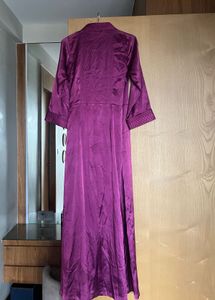 Purple Satin Robe By Suman Nathwani