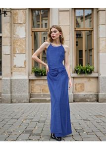 Elegant Blue Maxi Dress