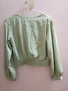 Sage Green Wrap Top