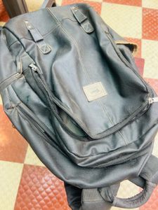 Gear Black Faux Leather Backpack