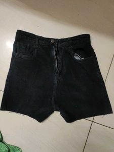Black Denim Shorts