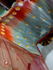 Net Pallu Red Saree❤️
