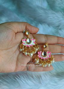 New Lotus Kundan Earrings (1 Pair)