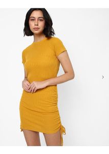 Adjustable Ribbed Bodycon Dress