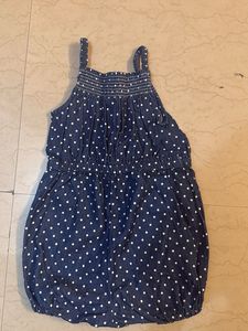 Polka Dot Denim Romper