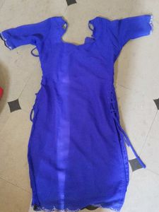 blue side tassels kurthi..