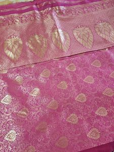 Pink Banarasi Silk Saree Fabric