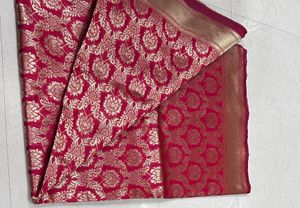 Red &amp; Gold Banarasi Silk Saree