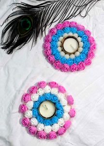 Floral Tea Light Holders (Set of 2)