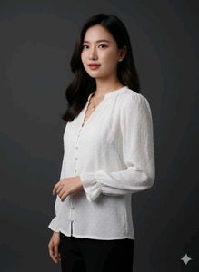 Elegant White Button-Down Top