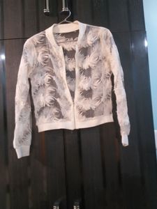 Floral Lace Bomber Jacket