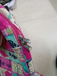 Paris Print Patchwork Shoulder Bag