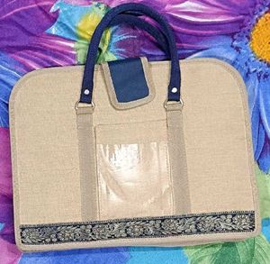 Elegant Beige Colour Jute Handbag