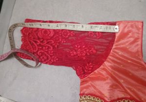 Red N Peach Party Wear Kurta