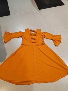 Orange Fit &amp; Flare Dress