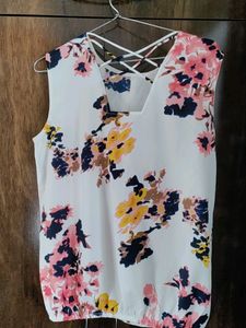 Sleeveless Top White Colour