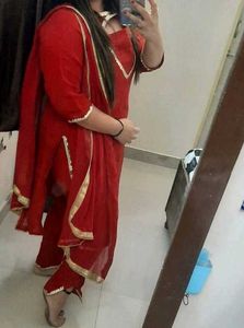 Red Kurta Set WITHOUT DUPTAAA